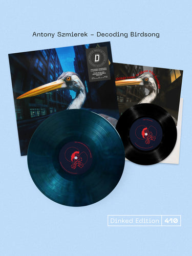 ANTONY SZMIEREK - DECODING BIRDSONG VINYL (SUPER LTD. 'DINKED' ED. BLUE & BLACK 'MARBLE WARBLE' LP W/ *SIGNED* ART CARD + BONUS 7” FT. 2 EXC. TRACKS)