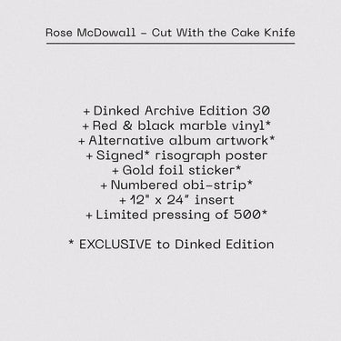 ROSE MCDOWALL - CUT WITH THE CAKE KNIFE VINYL (LTD. ED. VARIANTS)
