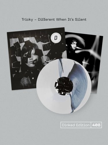 TRICKY - DIFFERENT WHEN IT’S SILENT VINYL (SUPER LTD. 'DINKED' HAND-NUMBERED ED. BLACK 'INKPLOSION' ON WHITE LP + ART PRINT)