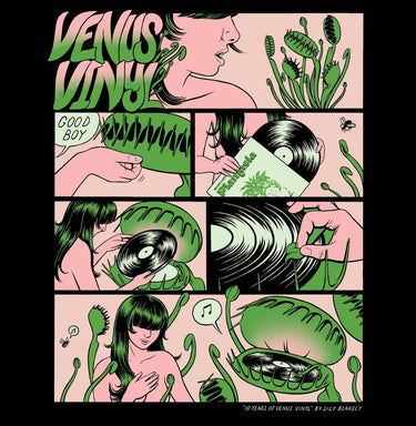VENUS VINYL x Lily Blakely T-SHIRT (LTD. ED. ECO 4-COLOUR SCREEN-PRINTED 100% ORGANIC COTTON)
