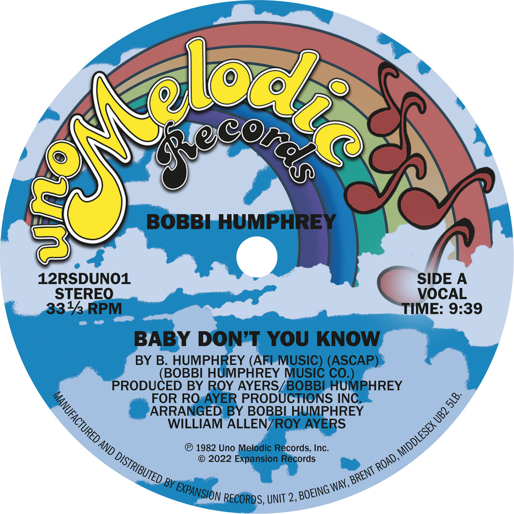 BOBBI HUMPHREY - BABY DON'T YOU KNOW VINYL (SUPER LTD. ED. 'RECORD STORE DAY' 12