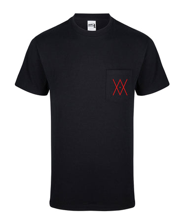 black pocket t-shirt.