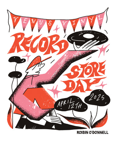VENUS VINYL x Roisin O'Donnell RECORD STORE DAY T-SHIRT (SUPER LTD. ED. ECO SCREEN-PRINTED 100% ORGANIC COTTON)