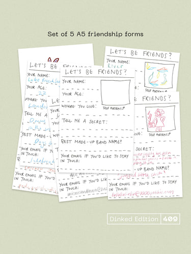 1000 RABBITS - ARE WE FRIENDS YET? VINYL (SUPER LTD. 'DINKED' NUMBERED ED. 'PEARL LAGOON' EP W/ SET OF A5 FRIENDSHIP FORMS)