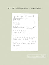 1000 RABBITS - ARE WE FRIENDS YET? VINYL (SUPER LTD. 'DINKED' NUMBERED ED. 'PEARL LAGOON' EP W/ SET OF A5 FRIENDSHIP FORMS)