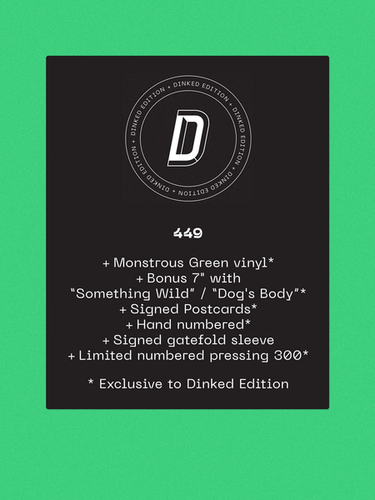 SUPER LIMITED 'DINKED' HAND-NUMBERED *SIGNED* EDITION 'MONSTROUS GREEN' VINYL GATEFOLD W/ + BONUS 7" VINYL + *SIGNED* POSTCARDS