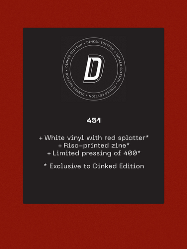 SUPER LIMITED 'DINKED' EDITION WHITE W/ RED SPLATTER VINYL + RISO-PRINTED ZINE