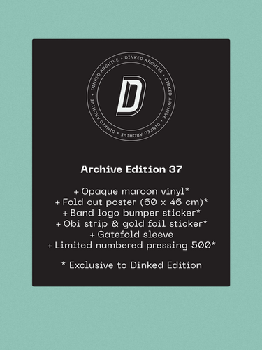 LIMITED 20TH ANNIVERSARY NUMBERED 'DINKED' EDITION OPAQUE MAROON VINYL GATEFOLD W/ OBI-STRIP & BUMPER STICKER + POSTER