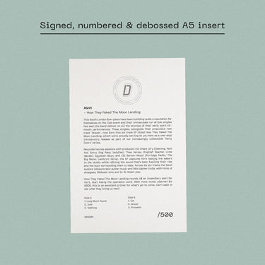 AIN’T - HOW THEY FAKED THE MOON LANDING EP VINYL (SUPER LTD. 'DINKED' ED. DUCK EGG GREEN W/ *SIGNED* NUMBERED & DEBOSSED INSERT + AIN’T WOVEN PATCH)