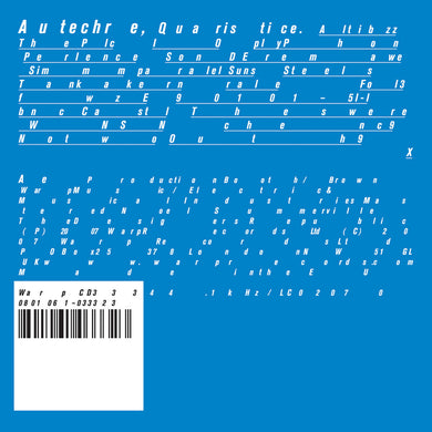 AUTECHRE - QUARISTICE VINYL RE-ISSUE (2LP)