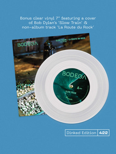 BODEGA - ALL INSIDE AQUARIUM VINYL (SUPER LTD. 'DINKED' ED. CLOUDY EFFECT SEA BLUE & TRANSPARENT LIGHT BLUE W/ BONUS CLEAR 7” + ART CARD & LYRIC BOOKLET)