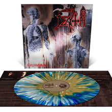 DEATH - HUMAN VINYL RE-ISSUE (LTD. ED. BONE WHITE, BLUE JAY & GOLD TRI COLOUR MERGE W/ SPLATTER)