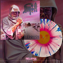 DEATH - LEPROSY VINYL RE-ISSUE (LTD. ED. HOT PINK, BONE WHITE AND BLUE JAY TRI COLOUR MERGE W/ SPLATTER)