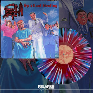 DEATH - SPIRITUAL HEALING VINYL RE-ISSUE (LTD. ED. RED, CYAN BLUE & BLACK TRI COLOUR MERGE W/ SPLATTER)
