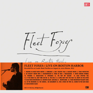 FLEET FOXES - LIVE ON BOSTON HARBOUR VINYL (SUPER LTD. ED. 'RSD' 3LP)