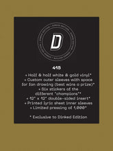 GETDOWN SERVICES - MASSIVE CHAMPION VINYL (SUPER LTD. 'DINKED' ED. WHITE & GOLD LP W/ CUSTOMER SLEEVE & SET OF STICKERS)