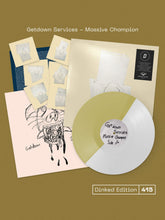 GETDOWN SERVICES - MASSIVE CHAMPION VINYL (SUPER LTD. 'DINKED' ED. WHITE & GOLD LP W/ CUSTOMER SLEEVE & SET OF STICKERS)