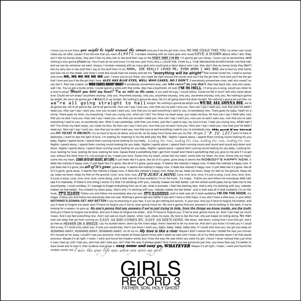 GIRLS - FATHER, SON, HOLY GHOST VINYL RE-ISSUE (LTD. ED. MILKY CLEAR / BLACK ICE 2LP GATEFOLD)