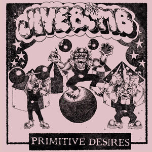 JIVEBOMB - PRIMITIVE DESIRES / DEMO VINYL (LTD. ED. BUBBLEGUM PINK WHITE & BONE W/ SCREENPRINTED B-SIDE)