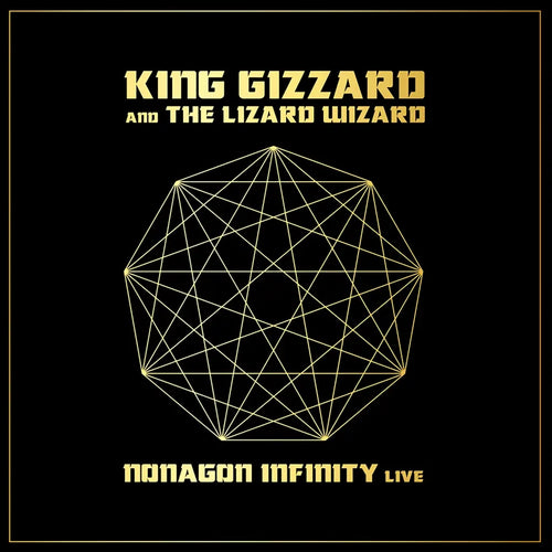 KING GIZZARD & THE LIZARD WIZARD - NONAGON INFINITY LIVE VINYL (SUPER LTD. ED. GOLD NUGGET 'NONAGON' SHAPED' 2LP HAND-NUMBERED GATEFOLD W/ GOLD-FOIL)