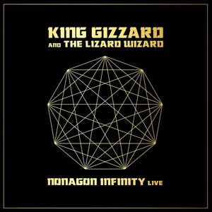 KING GIZZARD & THE LIZARD WIZARD - NONAGON INFINITY LIVE VINYL (SUPER LTD. ED. GOLD NUGGET 'NONAGON' SHAPED' 2LP HAND-NUMBERED GATEFOLD W/ GOLD-FOIL)