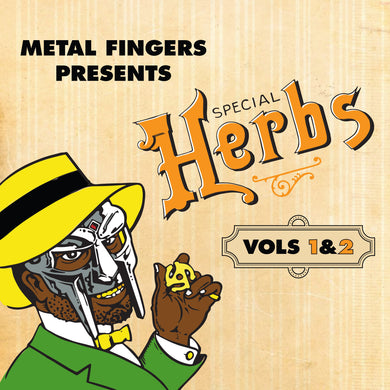 MF DOOM - METAL FINGERS PRESENTS: SPECIAL HERBS VOL. 1 & 2 VINYL RE-ISSUE (LTD. INDIES ED. MUSTARD YELLOW 2LP)