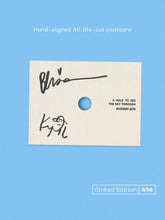 MYSTERY JETS - A HOLE TO SEE THE SKY THROUGH VINYL (SUPER LTD. 'DINKED' ED. BLUE & WHITE 'SKY BURST' LP W/ *SIGNED* A6 DIE-CUT POSTCARD & 'SEE THE SKY' PERFORATED PEEP HOLE SLEEVE)