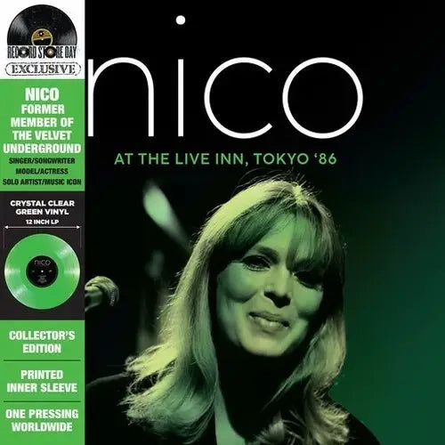 NICO - AT THE LIVE INN, TOKYO '86 VINYL (SUPER LTD. ED. 'RSD' CRYSTAL CLEAR GREEN)