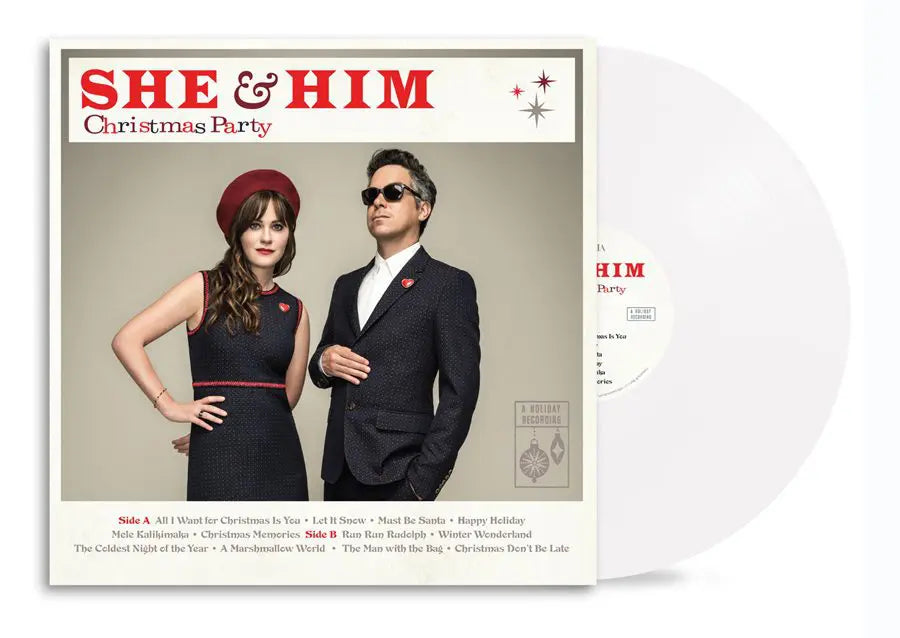 SHE & HIM - CHRISTMAS PARTY VINYL (SUPER LTD. 'RSD BF' ED. SNOWFLAKE WHITE)