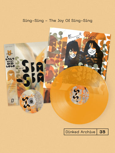 SING-SING - THE JOY OF SING-SING VINYL (SUPER LTD. 'DINKED ARCHIVE' REMASTERED ED. TRANSLUCENT 'DELICIOUS' ORANGE LP W/ OBI-STRIP + *SIGNED* PRINT & CD OF BONUS TRACKS)