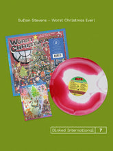 SUFJAN STEVENS - WORST CHRISTMAS EVER! VINYL (SUPER LTD. 'DINKED INTERNATIONAL' ED. 'PEPPERMINT SWIRL' LP + HOLOGRAPHIC CHRISTMAS STICKER SHEET)
