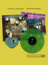 THE MARY WALLOPERS - PADDYWHACKERY VINYL (SUPER LTD. 'DINKED' NUMBERED ED. TRANSPARENT GREEN MARBLE GATEFOLD W/ *SIGNED* PRINT + SET OF 4 BEER MATS)
