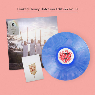 THE NEW EVES - THE NEW EVE IS RISING VINYL (SUPER LTD. 'DINKED' ED. VIOLET & BLUE MARBLED W/ ALT. SLEEVE + *SIGNED* POSTCARD)