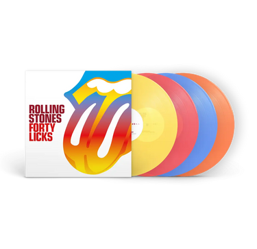THE ROLLING STONES - FORTY LICKS VINYL (LTD. 40TH ANN. ED. 180G YELLOW, RED, BLUE & ORANGE 4LP GATEFOLD)