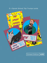 THE SPOOK SCHOOL - LIKE A HEARTBEAT VINYL (SUPER LTD. ED. DINKED' 'HEARTBEAT' RED & YELLOW SPLATTER LP W/ *SIGNED* PHOTO + 8 SPOOK SCHOOL TOP TRUMPS CARDS)