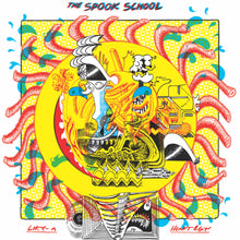 THE SPOOK SCHOOL - LIKE A HEARTBEAT VINYL (SUPER LTD. ED. DINKED' 'HEARTBEAT' RED & YELLOW SPLATTER LP W/ *SIGNED* PHOTO + 8 SPOOK SCHOOL TOP TRUMPS CARDS)
