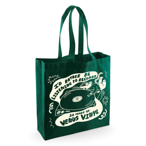 VENUS VINYL x FLORENCE POPPY DENNIS SHOPPER BAG (LTD. ED. ECO HAND SCREEN-PRINTED 100% ORGANIC COTTON CANVAS)