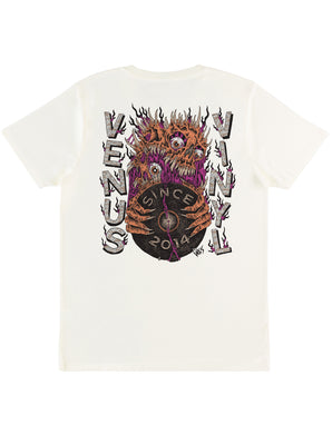 VENUS VINYL x WESLEY K BROWN T-SHIRT (LTD. ED. ECO 4-COLOUR SCREEN-PRINTED 100% ORGANIC COTTON)