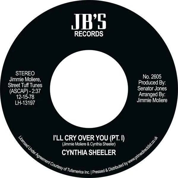CYNTHIA SHEELER - I'LL CRY OVER YOU PT 1 / I'LL CRY OVER YOU PT 1 VINYL (SUPER LTD. ED. 'RECORD STORE DAY' 7