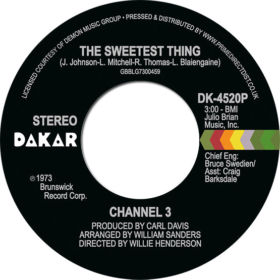 CHANNEL 3 - THE SWEETEST THING / SOMEONE ELSE'S ARM VINYL (SUPER LTD. ED. 'RECORD STORE DAY' 7